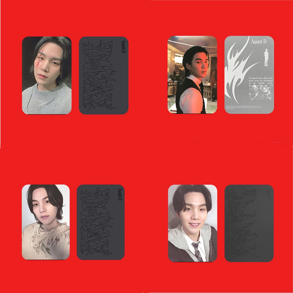 4 ชิ้น/เซ็ต SUGA แผนที่ D-Day Photocards BT-S การ์ด Lomo Agust D Kpop โปสการ์ด YM