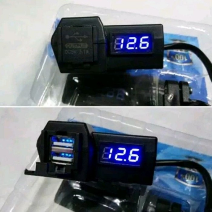 Usb CHARGER รถจักรยานยนต์ VOLTMETER DIGITAL CAS HP HP MOTOR 3.1A DISTANG MOTOR