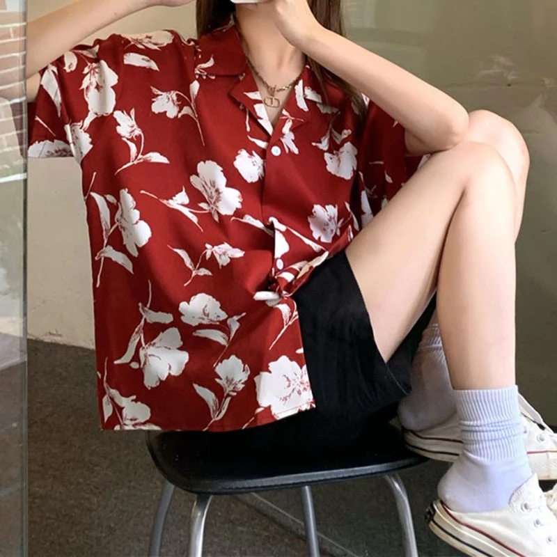 เสื้อเชิ้ตแขนสั้น ลายดอกวินเทจ ใส่ได้ทั้งชายและหญิง thumbnail 9