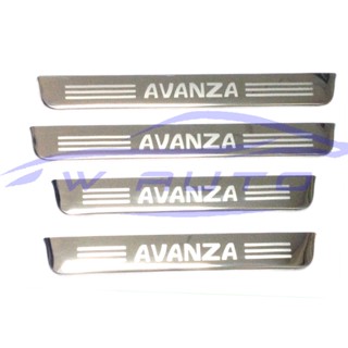 ชายบันได โตโยต้า อเวนซ่า อแวนซ่า TOYOTA AVANZA 2012 - 2020 แปะบน กันรอยประตูสแตนเลส สคัพเพลท  ชายบันไดประตู  กันรอยประตู