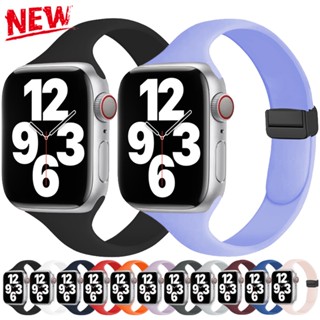 สายนาฬิกาข้อมือซิลิโคน แม่เหล็ก สําหรับ Apple Watch 49 มม. 45 มม. 44 มม. 49 มม. 38/41 มม. 40 มม. IWatch Series Ultra 8 7 6 SE 5 4 3