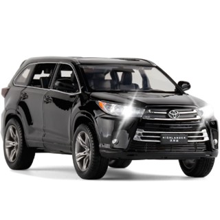 โมเดลรถยนต์ Jkm 1/32 2019 Toyota Highlander Suv Six-Door Sound and Light Warrior ของเล่นสําหรับเด็ก