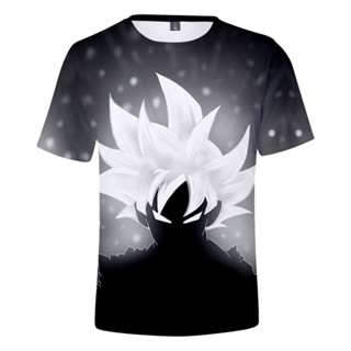 2018 ใหม่ เสื้อยืดแขนสั้น พิมพ์ลาย Dragon Ball Saiyan 3D แฟชั่นฤดูร้อน