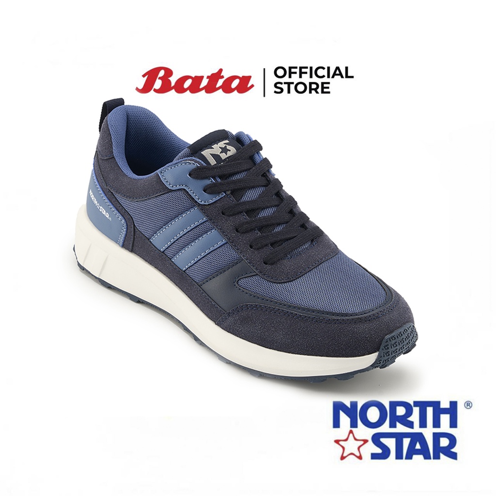 Bata บาจา ยี่ห้อ North Star รองเท้าผ้าใบแบบผูกเชือก รองเท้าผ้าใบแฟชั่น สนีกเกอร์ สำหรับผู้ชาย สีกรมท่า 8299186 สีขาว 8291186