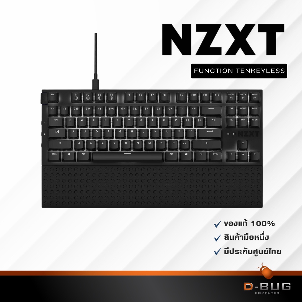 NZXT KEYBOARD FUNCTION TENKEYLESS WHITE/BLACK