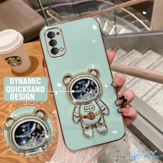 เคส Oppo Reno 4 5 3 Reno 2F 2 8T 7Z 6Z 2Z Remo 4G 5G เคสโทรศัพท์มือถือ มีทรายไหล ลายนักบินอวกาศ 3D หรูหรา สําหรับ