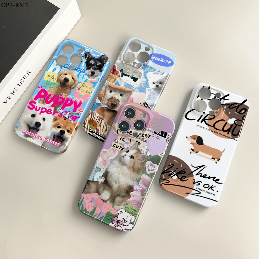 Realme 8 7 7i C17 6 6i 5 5i 5s 3 2 Pro 5G เคสเรียวมี สำหรับ Case Cartoon Dogs Cats เคสโทรศัพท์ Hard Phone Cases