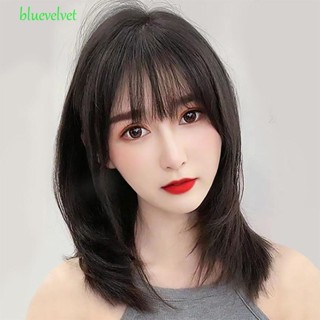 Bluevelvet วิกผมสั้นตรง สีน้ําตาลเข้ม สําหรับผู้หญิง