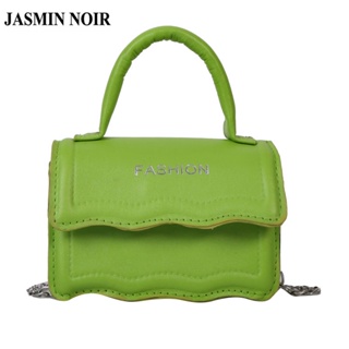 Jasmin NOIR กระเป๋าถือ กระเป๋าสะพายไหล่ หนัง PU ขนาดเล็ก แต่งสายโซ่คล้อง สําหรับสตรี