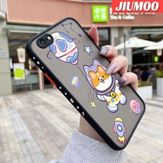 สําหรับ iPhone 6 6 Plus 6s 6s Plus เคสการ์ตูน อวกาศ ลายลูกสุนัข ขอบสี่เหลี่ยม ซิลิโคน ฝ้า เคสโทรศัพท์ ใส กันกระแทก