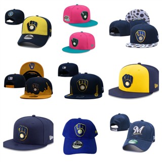 MLB Milwaukee Brewers หมวกเสื้อกีฬากลางแจ้งแบบปรับได้