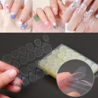 กาวต่อเล็บปลอม แบบใส สองด้าน พร้อมกาว สําหรับตกแต่งเล็บ DIY