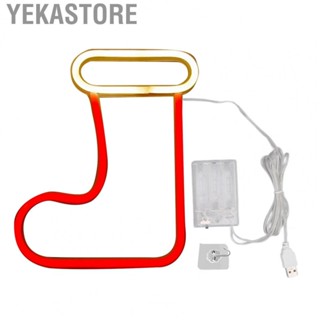 Yekastore Christmas Neon Light  Christmas Boot Neon Sign Light  Operated USB