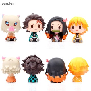 Purplen ฟิกเกอร์ Demon Slayer Kamado Tanjirou Nezuko Agatsuma Zenitsu EN สีม่วง 4 ชิ้น ต่อชุด