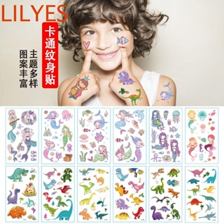 Lilyescub สติกเกอร์รอยสัก ลายการ์ตูนนางเงือก สําหรับตกแต่งงานปาร์ตี้ Diy