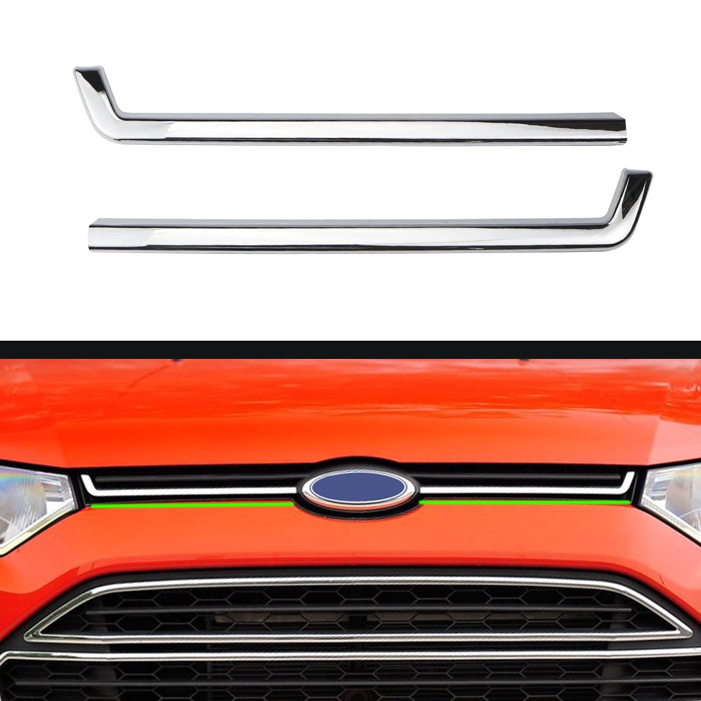 สติกเกอร์โครเมี่ยม ติดกระจังหน้ารถยนต์ ด้านข้าง 2 ชิ้น สําหรับ Ford Ecosport 2013-2017