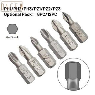 【ONCEMOREAGAIN】Screwdriver Bit 1/4" Anti Slip Non Slip Non-slip PH1 PZ1 PH2 PZ2 PH3 PZ3