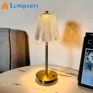 Lumiparty โคมไฟตั้งโต๊ะ Led คริสตัล ชาร์จ Usb ไร้สาย ถนอมสายตา สําหรับห้องนอน โรงแรม บาร์ ร้านอาหาร