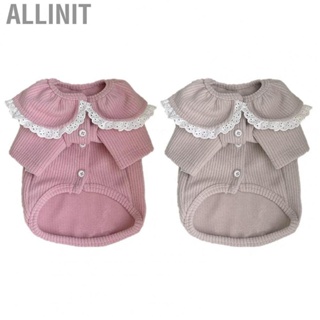 Allinit Winter Dog  Lace Trim Doll Collar Pet Jacket for Party