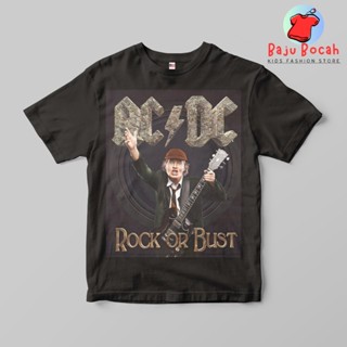 เสื้อผ้าเด็กผู้ชาย - เสื้อยืดเด็ก พรีเมี่ยม ทุกเพศ (1-9 ปี) ACDC ROCK เสื้อยืดวงดนตรี สําหรับเด็ก // เสื้อผ้าเด็กผู้ชาย // เสื้อผ้าเด็กผู้หญิง // เสื้อยืดธรรมดา สําหรับเด็ก