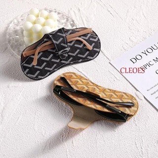 Cleoes เคสแว่นตา หนัง PU ลายตัวอักษร สไตล์เกาหลี กันน้ํา