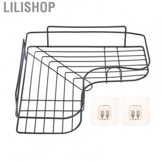 Lilishop Corner Shelf Iron Holder Triangular Storage Rack Hole Free Installation For Ba