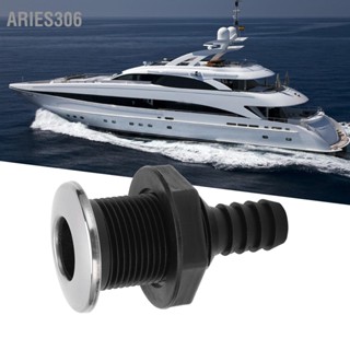 Aries306 เรือ 3/4in ผ่าน Hull Scupper Drain ตรงสีดำพร้อมฝาครอบสแตนเลส 316 สำหรับเรือยอทช์