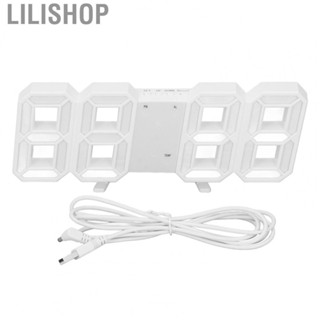 Lilishop 3D  Digital Wall Clock Desk Alarm Dimmer Modern Snooze 12/24H Date Temp