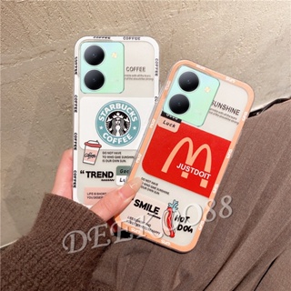 เคสโทรศัพท์มือถือแบบนิ่ม TPU ใส กันกระแทก ลายกาแฟ Tema แฟชั่น สําหรับ VIVO Y36 Y78 V27 V27e Y02A Y02T X90 Pro iQOO Z7 Z7x 5G 4G V27 VIVOY36