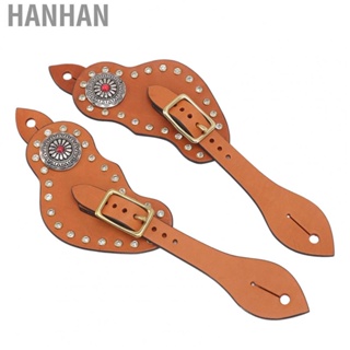 Hanhan Brown Spur Strap  Adjustable Slippy Cow Leather Retro Spur Strap 1 Pair Versatile  for Equestrian Lovers for Horse Training Protective Equipment