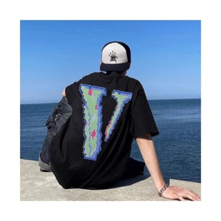 IZOM high quality VLONE pixel style mosaic letter Logo printed short sleeve t-shirt for men and women