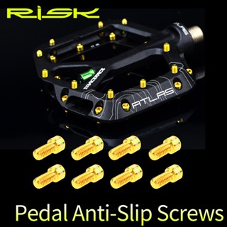 Risk สกรูไทเทเนียมอัลลอย กันลื่น สําหรับบันไดจักรยาน Downhill TC4 Ti M4*8 มม. 8 ชิ้น ต่อล็อต