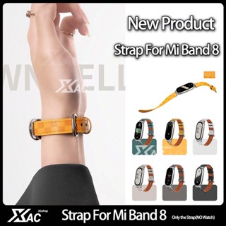 สําหรับ Xiaomi mi Band 8 สายรัดข้อมือ สายรัดข้อมือหนัง TPU ป้องกันแบคทีเรีย ที่มีสีสัน วัสดุที่เป็นมิตรกับผิวหนัง