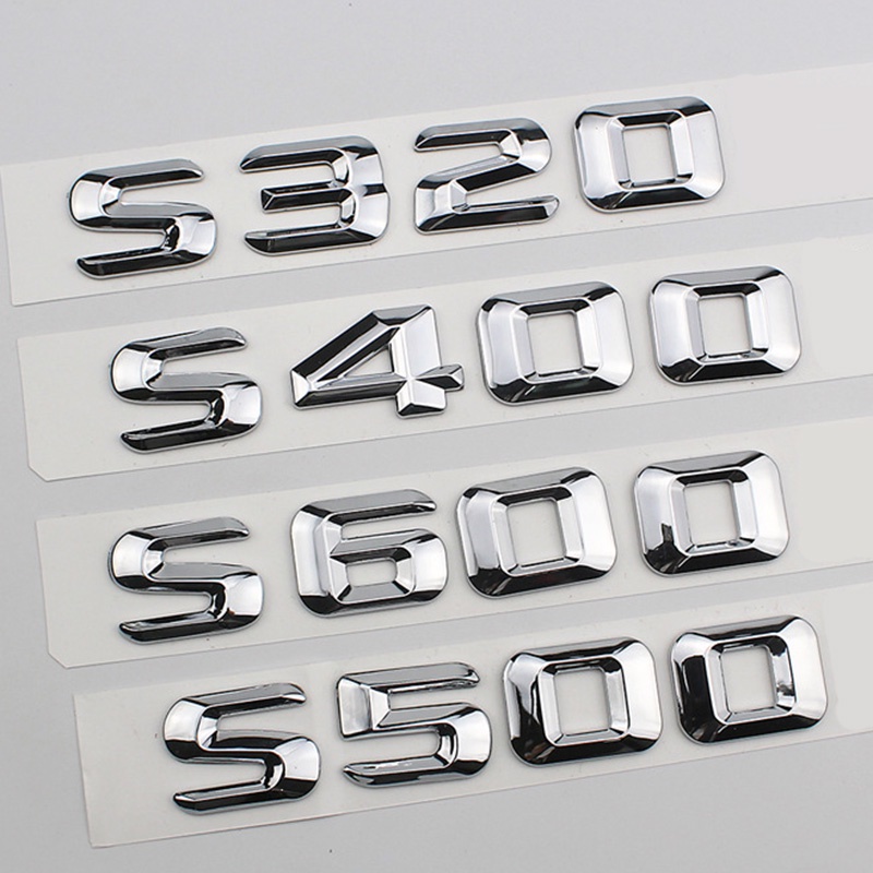 ABS 3D Chrome รถตัวอักษรสัญลักษณ์ป้ายสติกเกอร์สําหรับ W220 W221 W222 S300 S320 S350 S400 S500 Mercedes ตัวอักษรอุปกรณ์เสริม