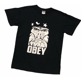 เมย์1  เสื้อยืดผ้าฝ้ายพิมพ์ลายแฟชั่น ผ้าฝ้ายแท้OBEY. (เสื้อยืดมือสอง)S-5XL