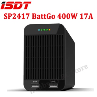 Isdt อะแดปเตอร์พาวเวอร์ซัพพลาย SP2417 BattGo 400W 17A ไฟแสดงสถานะ LED พร้อมที่ชาร์จ USB คู่