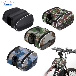 【Anna】Front Beam Bag Bicycle Bag Four Pockets Polyester Material Sticker Strap