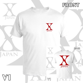 เสื้อยืด คอกลม แขนสั้น X japan สกรีน Flex pu  ขอบสวย คมชัด ผ้า cotton 100%