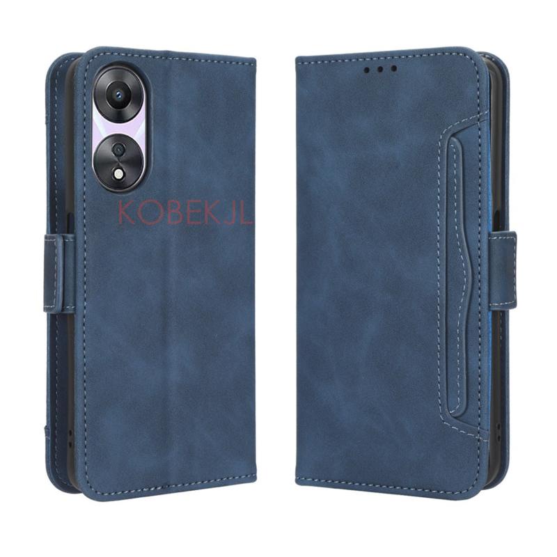 Multi-Card Slots Casing Oppo A78 A98 A77 5G PU Leather Flip Magnetic Buckle Wallet Case Soft TPU Bac
