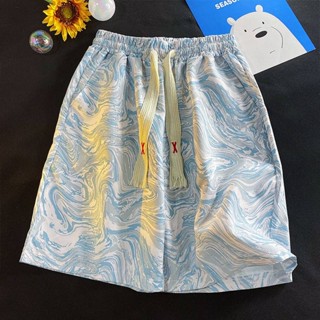 【TG-youzan】 Extra Large Size 1.00 Kg-150.00 kg Tie-Dyed Casual Shorts Mens Summer Outdoor Fashion Brand Design Sense Loose Wide-Leg Half Pants VhmH