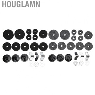 Houglamn Cymbal Replacement Accessories  Standard Size Hi Hat Clutch Felt with Sleeves Base Wing Nuts Washer for Drum Kits