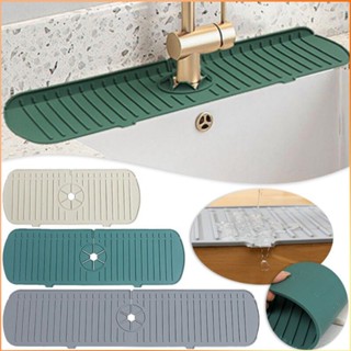 ซิลิโคนก๊อกน้ำห้องครัวระลอกน้ำ Faucet Water Catcher Mat อ่างล้างจานขนาดใหญ่ Splash Pad Countertop Protector -FE