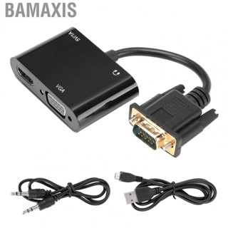 Bamaxis 3-in-1 Power Converter VGA To HDMI Adapter for TV Projector Classroom