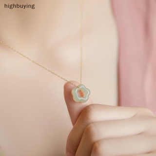 [highbuying] สร้อยคอโซ่ จี้ดอกพลัม กลวง ธรรมชาติ สไตล์วินเทจ เครื่องประดับแฟชั่น พร้อมส่ง