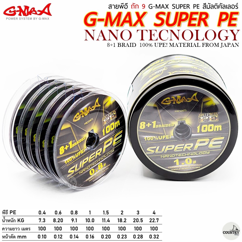 สายพีอี G-MAX SUPER PE X9 100M สีมัลติคัลเลอร์ รูปที่ 6
