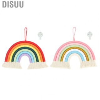 Disuu Rainbow Wall Hanging Tassel  Macrame Rainbow Multipurpose Cotton Thread Hand Woven 7 Colors Easy Hanging  for Studios for Room