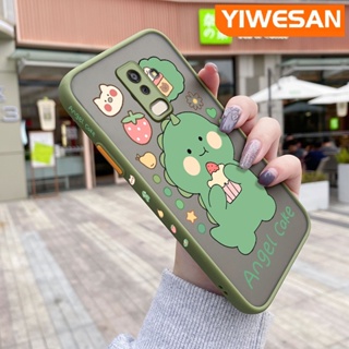 สําหรับ Samsung galaxy J8 2018 เคสการ์ตูนไดโนเสาร์น้อยน่ารัก ดีไซน์ใหม่ บาง ฝ้า เคสโทรศัพท์แข็ง ขอบซิลิโคน กันกระแทก เคสป้องกัน