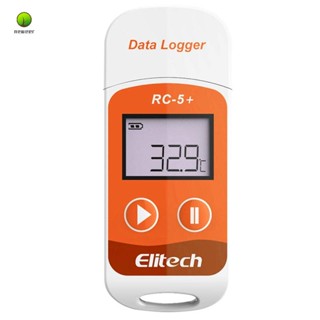 Elitech RC-5+ PDF เครื่องบันทึกอุณหภูมิ USB 32000 จุด ใช้ซ้ําได้ สําหรับตู้เย็น ขนส่งโซ่เย็น