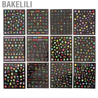 Bakelili 12 Sheets Nail  Self Adhesive DIY Lasting Multifuctional Hallowe