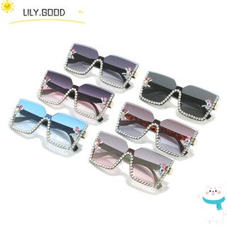 LILY แว่นตากันแดด ขนาดใหญ่ ไม่มีกรอบ แฟชั่นวินเทจ